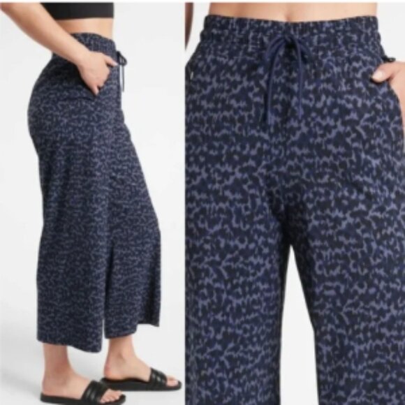Athleta Avenue Printed Wide Leg Pant - 12T - Picture 2 of 8